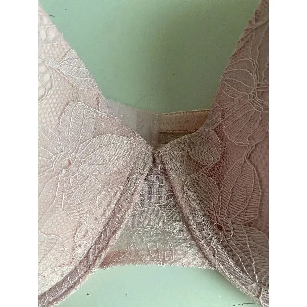 Juicy Couture Sexy T-Shirt Bra Glam Lace Sz 42D Smoky Pink Underwire JC6913E NEW